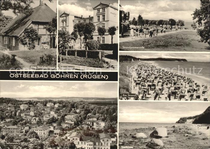 Goehren Ruegen Ostseebad altes Strohdachhaus Strandhotel Steilkueste
