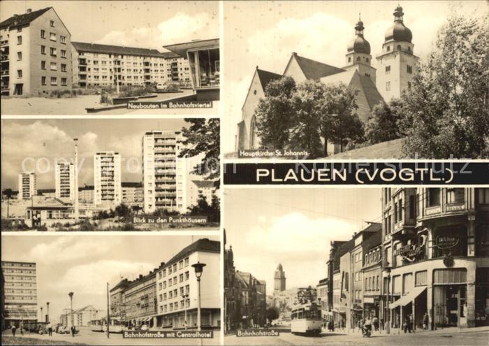 Plauen Vogtland Bahnhofstrasse mit Centralhotel Neubauten im Bahnhofsviertel Pun