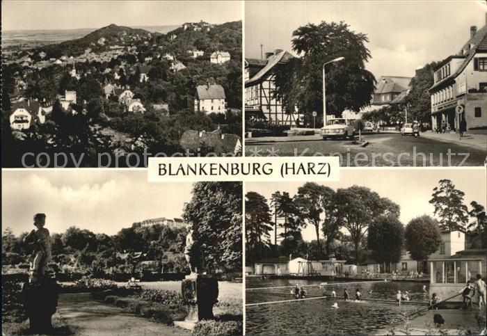 Blankenburg Harz Blick vom Eichenberg Mauerstrasse Barockgarten im ehem Luftschl
