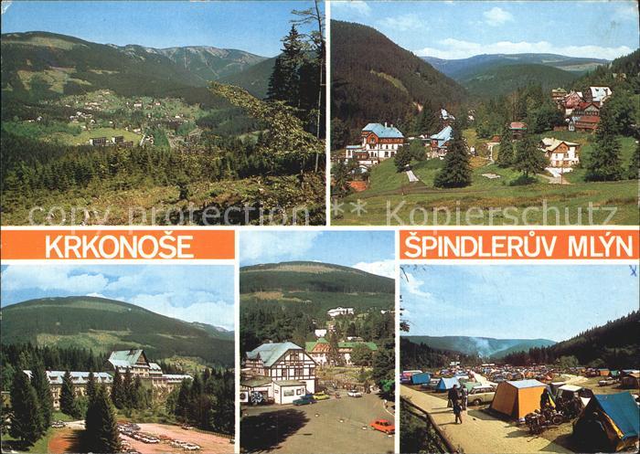 Spindleruv Mlyn Spindlermuehle Krkonose Celkovy pohled z Mechovince pozadi Kozi