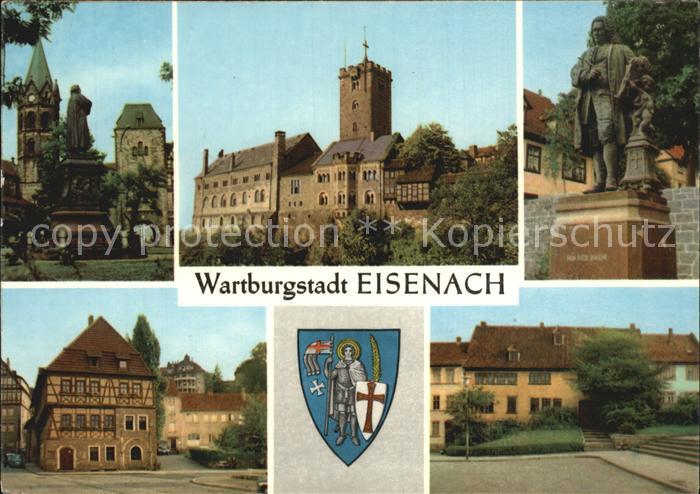 Eisenach Thueringen Wartburgstadt Lutherdenkmal Bachdenkmal Lutherhaus Bachhaus