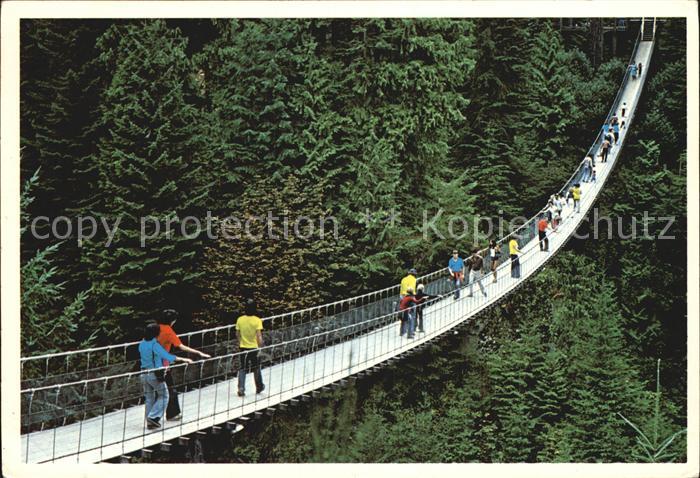 North Vancouver the World-Famous Capilano Suspension Bridge spans the banks of t