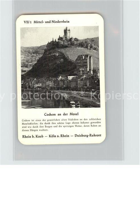 Cochem Mosel Mittel-Niederrhein Rhein b. Kaub-Koeln a. Rhein-Duisburg-Ruhrort