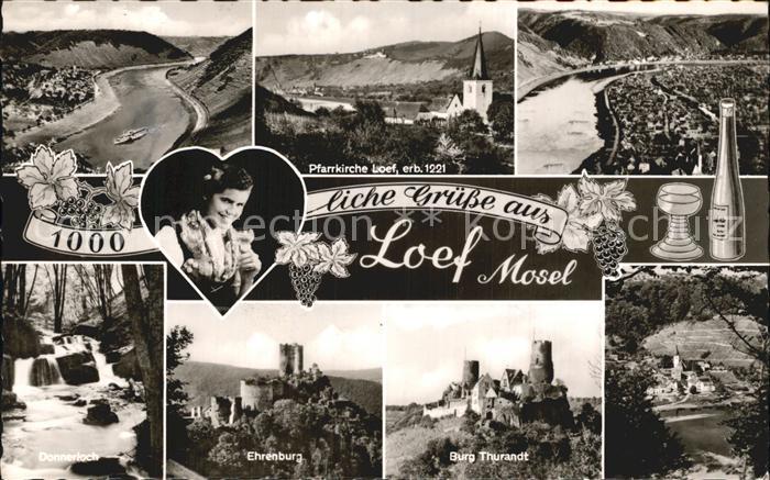 Loef Mosel Panorama Moseltal Pfarrkirche Donnerloch Wasserfall Ehrenburg Burg Th