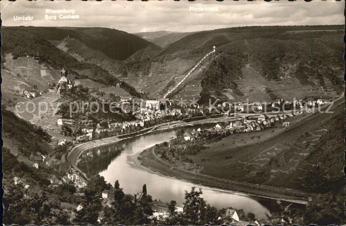 Cochem Mosel Panorama Blick von der Sehler Huette Reichsburg