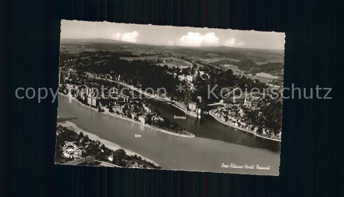 PAssAU Bayern Dreifluessestadt Fliegeraufnahme