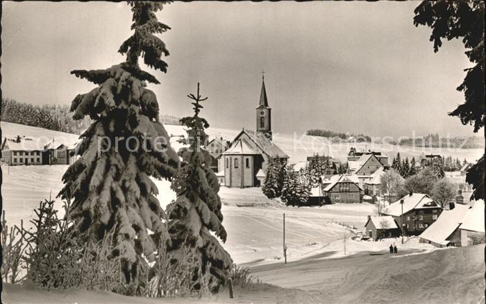 Schoenwald Schwarzwald Ortsansicht mit Kirche Hoehenluftkurort Wintersportplatz