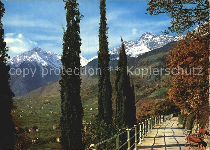 Meran Merano Passeggiata Tappeiner Weg Herbststimmung Texelgruppe