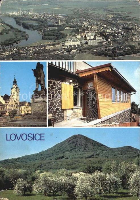 Lovosice Celkovy pohled z Lovose namesti Rude armady Chata na Lovosi Lovos