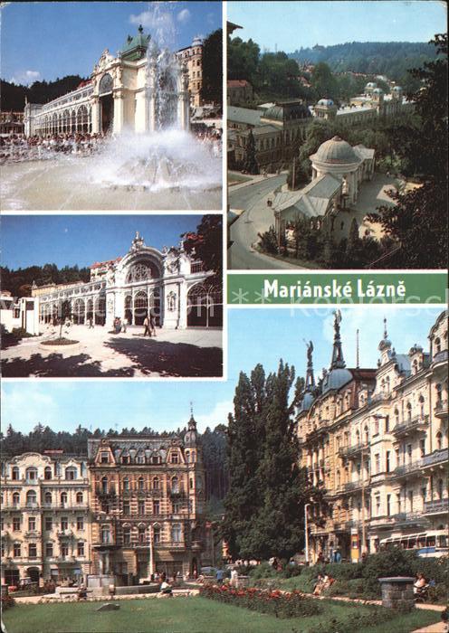 Marianske Lazne Kolonada M Gorkeho Zpivajici fontana Rudolfuv pramen Mirove name