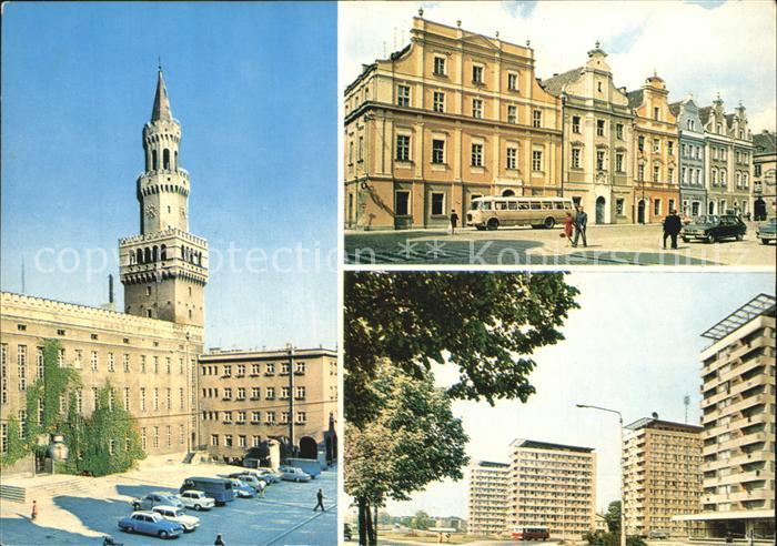 Opole Oppeln Oberschlesien Ratusz Zabytkowe kamieniczki w Rynku Wiezowce przy Ro