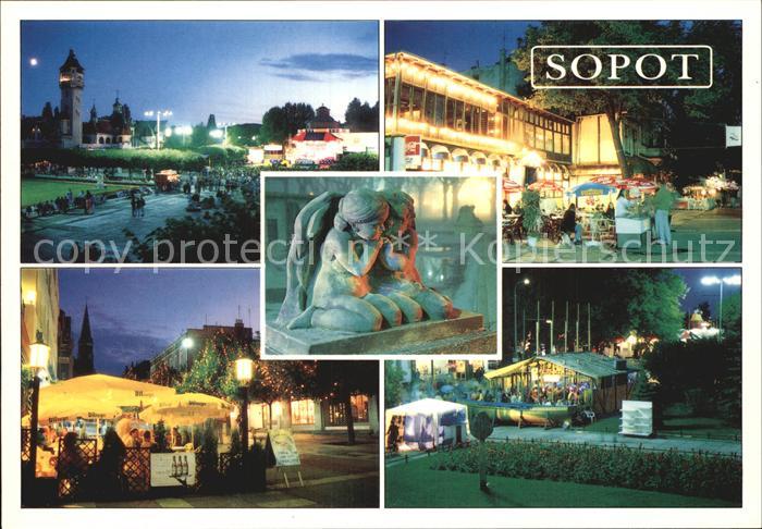 Zoppot Sopot Miasto noca Nachtaufnahmen