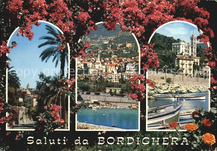 Bordighera Scorcio panoramico Palmen Rosenbusch Hafen