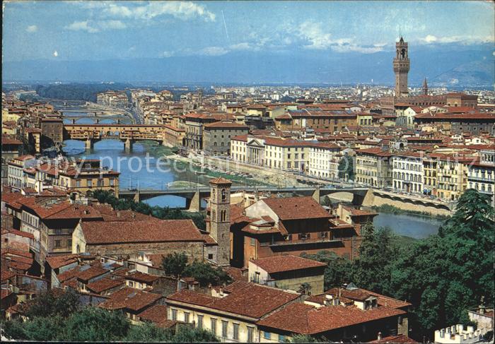 Firenze Florenz Panorama dal Piazzale Michelangelo Arno Bruecken Palazzo Vecchio