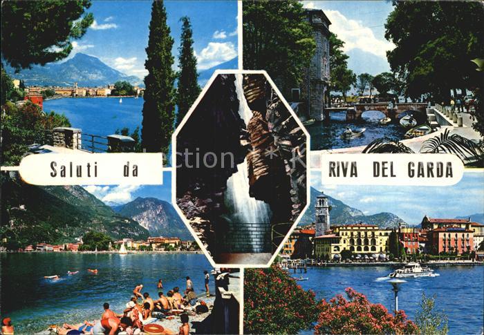 Riva del Garda Panorama Kueste Strand Schlucht Wasserfall