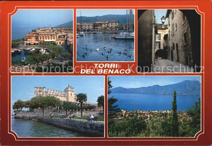 Torri del Benaco Teilansichten Hafen Gasse Schloss Gardasee