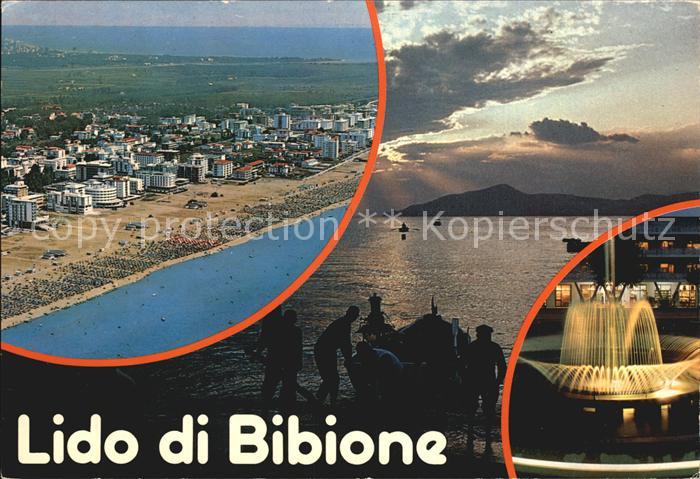 Lido di Bibione Panorama notturno Fontana Springbrunnen