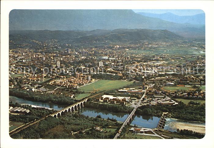 Gorizia Goerz Panorama aereo e fiume Isonzo
