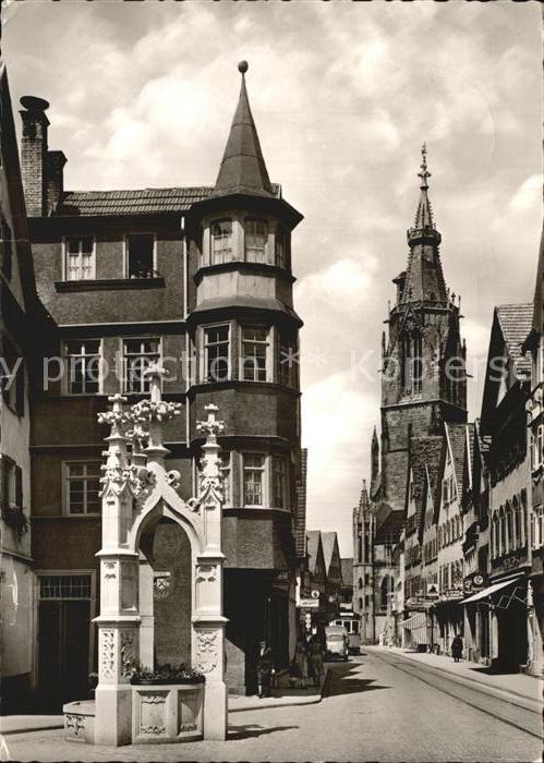 Reutlingen Lindenbrunnen mit Marienkirche
