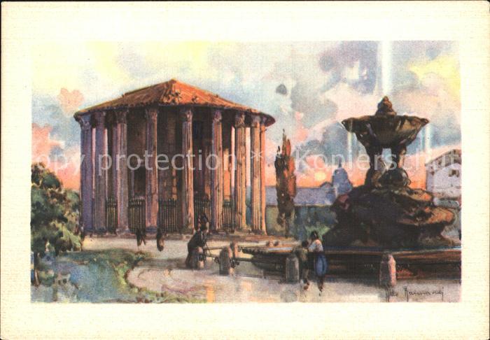 Roma Rom Tempio di Veste Tempel Kuenstlerkarte