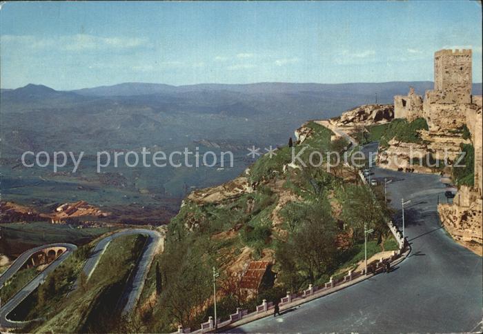 Enna Castello di Lombardia Rupe di Cerere Strada moderna Schloss Felsen Serpenti
