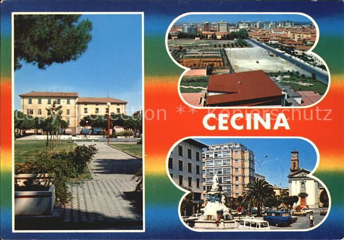 Cecina Hotel Teilansicht Sportanlagen Tennis Strassenpartie Brunnen Kirche