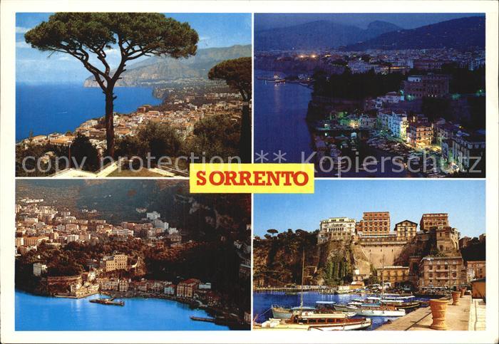 Sorrento Campania Panorama Kueste Hafen Nachtaufnahme