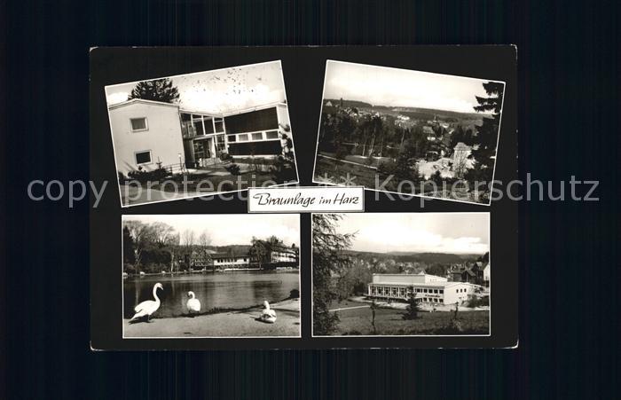 Braunlage Harz Kurmittelhaus Kurpark Teich Schwan Kurhaus Ortsansicht Luftkurort