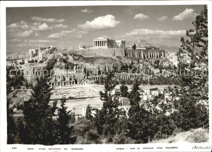 Athens Athen Acropolis from Philopapou Akropolis Antike Staette