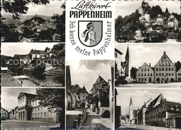 Pappenheim Mittelfranken Bad Altmuehl Schloss Oberes Tor Marktplatz Spruch