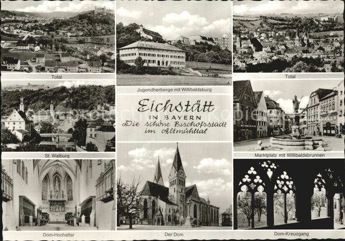 Eichstaett Oberbayern Bischofsstadt Altmuehltal St Walburg Dom Hochaltar Kreuzga