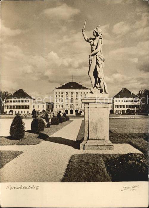 Muenchen Bayern Schloss Nymphenburg Skulptur Statue