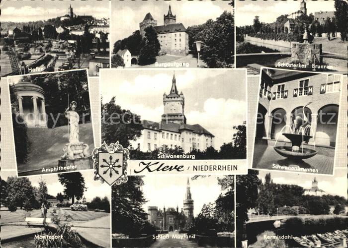 Kleve Hafen Schusterkes Brunnen Schwanenbrunnen Kermisdahl Schloss Mayland Morit