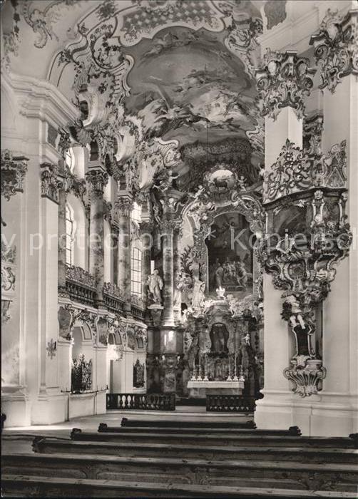 Steingaden Oberbayern Die Wies Wallfahrtskirche Chor Hochaltar Abtloge Rokoko