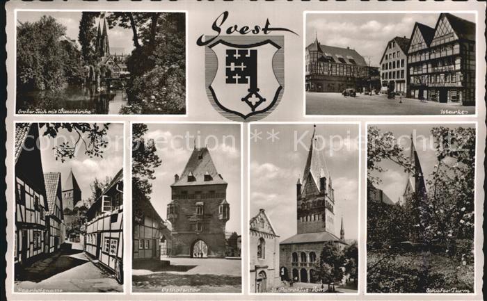 Soest Arnsberg Markt Grosser Teich mit Wiesenkirche Haarhofgasse Sankt Patroklus