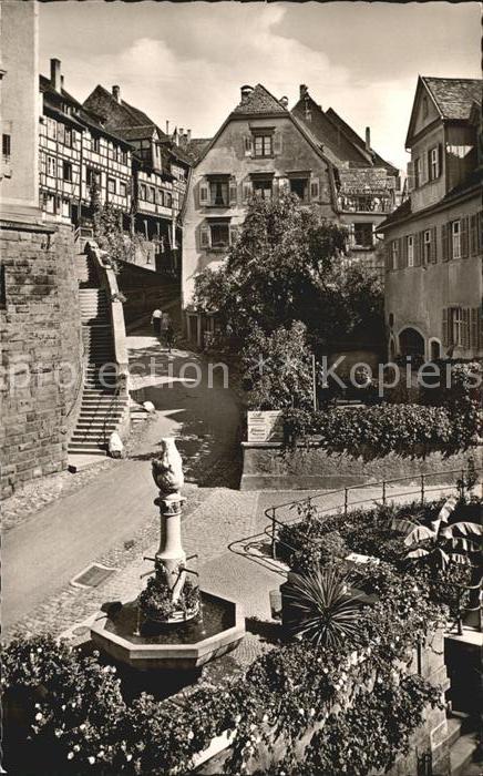 Meersburg Bodensee Steige mit Baerenbrunnen
