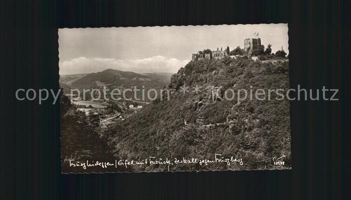 Nideggen Eifel Burg Brueck und Zerkall gegen Burgberg