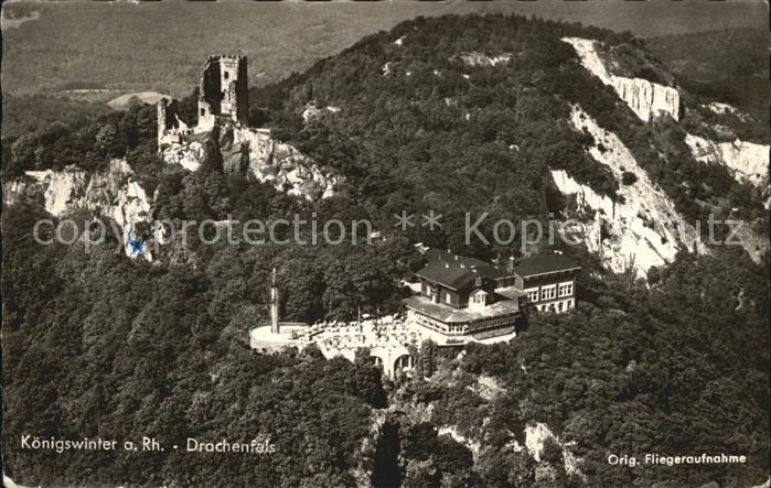 Koenigswinter Fliegeraufnahme Drachenfels