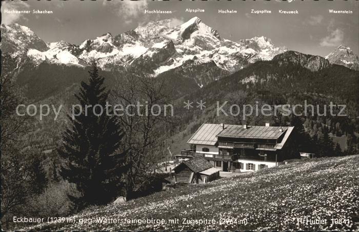 Eckbauer Alm Wettersteingebirge mit Zugspitze