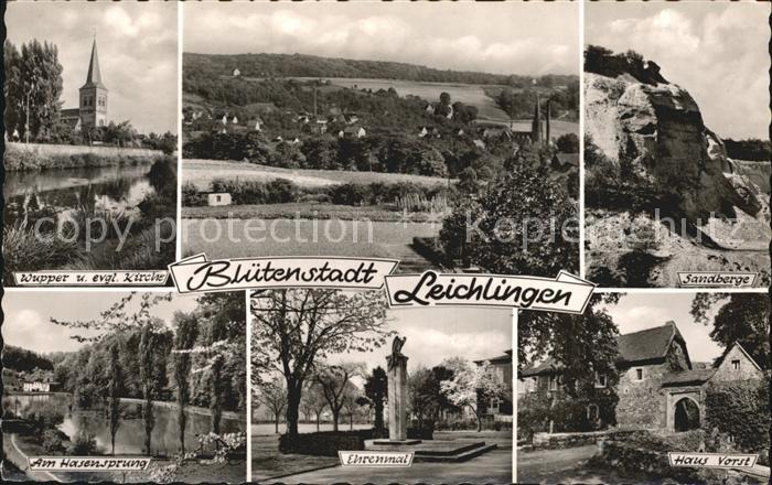Leichlingen Rheinland Sandberge Wupper und Evangelische Kirche Am Hasensprung Eh