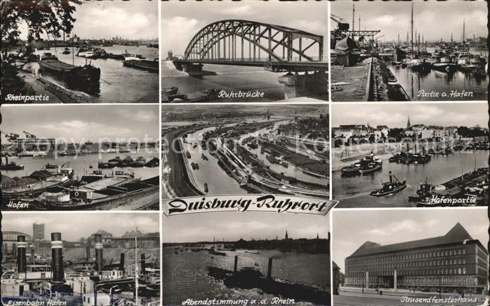 Duisburg Ruhr Hafenpartie Ruhrbruecke Rheinpartie Eisenbahnhafen