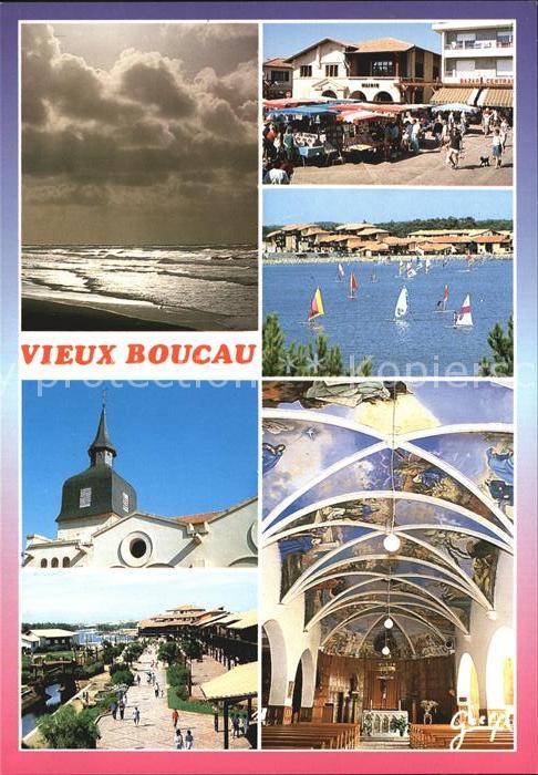 Vieux-Boucau-les-Bains Strand Kirche Marktplatz