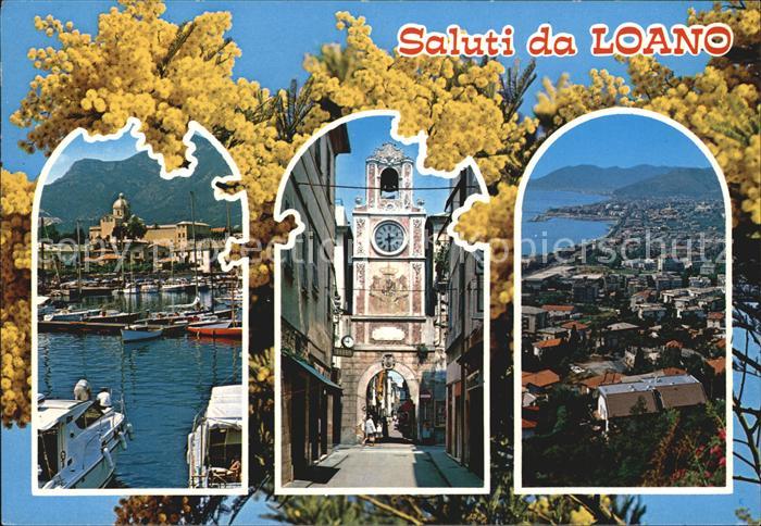Loano Hafen Gesamtansicht Stadttor