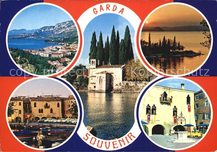 Garda Lago di Garda Gesamtansicht Brunnen Burg
