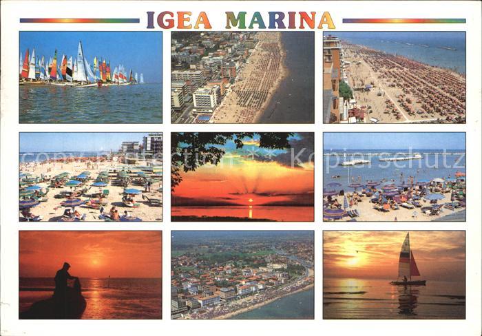 Igea Marina Fliegeraufnahme Strand Sonnenuntergang Segelboot