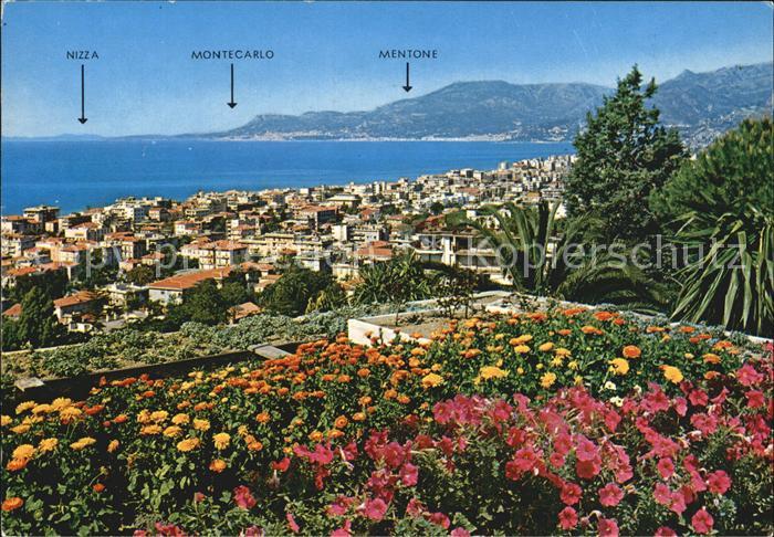 Bordighera Panorama mit sicht auf Menton Monte Carlo Nizza