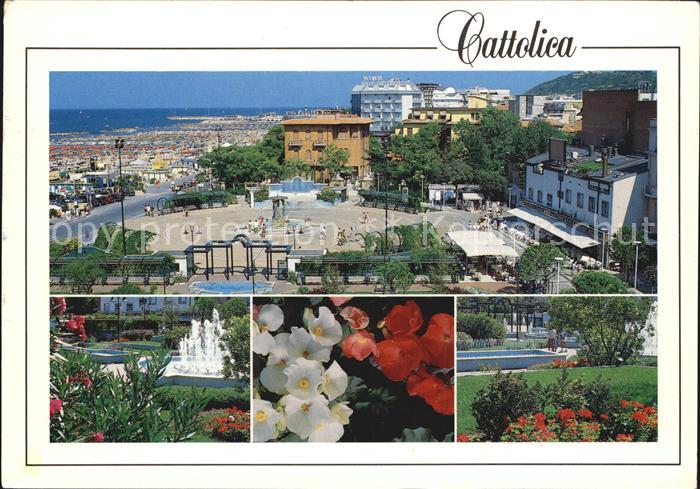 Cattolica Rimini Brunnen Gesamtansicht Park