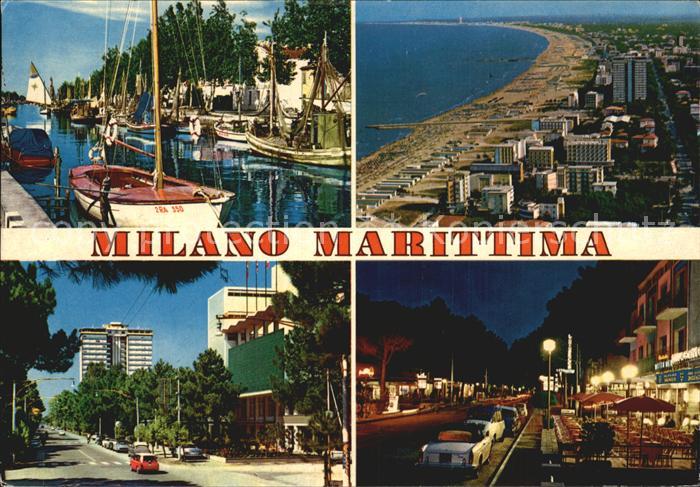 Milano Marittima Fliegeraufnahme Hafen Promenade bei Nacht