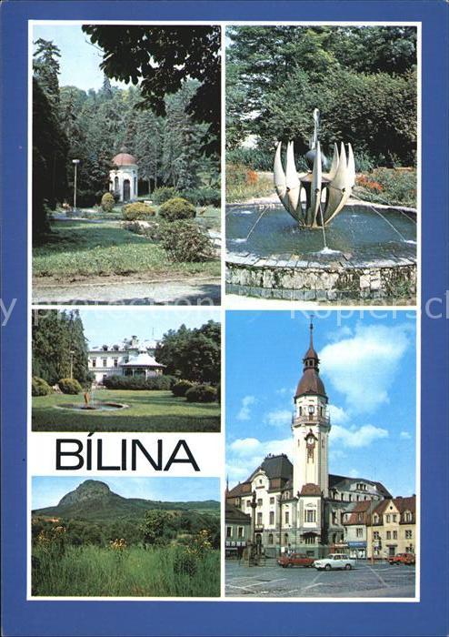 Bilina Bilin Tschechien Pramen Park s fontanou Dum J Fucik Boren u Bilini Radnic
