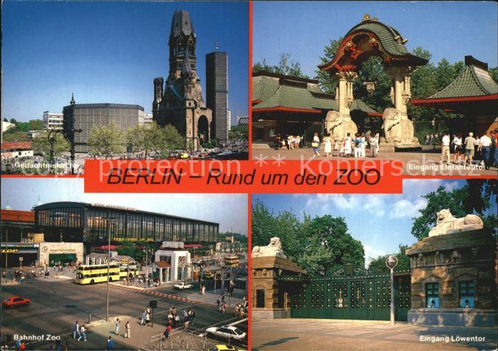 BERLIN  CITY Gedaechtniskirche Zoo Elefantentor Bahnhof Zoo Loewentor